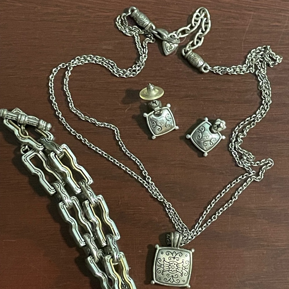 Brighton 3 Piece Jewelry Set Two Tone Sterling Silver and Gold